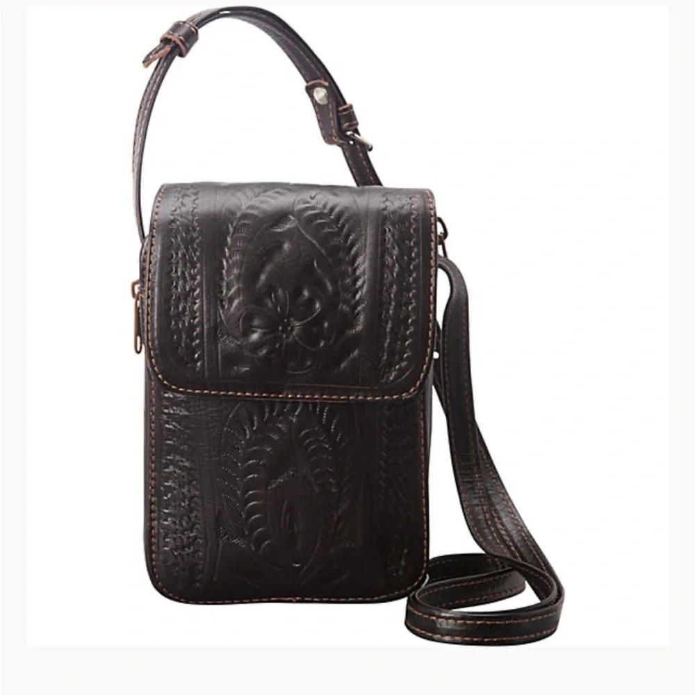 Ropin West Crossbody Purse Hand tooled LEATHER